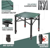 VILLEY Folding Camping Square Table with Carry Bag, Lightweight Aluminum Adjustable Square Table for Outdoor, Camping, Picnic, Backyards, BBQ (L)