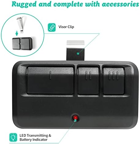 3 Replacement Garage Door Opener Remote,𝐎𝐧𝐥𝐲 Compatible with Liftmaster Chamberlain Sears Craftsman Garage Door Opener Remote 893MAX,Black,3 Pack