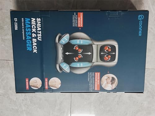 COMFIER Shiatsu Neck Back Massager with Heat, 2D ro 3D Kneading Massage Chair Pad, Adjustable Neck Massage,Seat Massager for Full Body Relaxation, Christmas Gifts for Dad Mom Women Men,Dark Gray