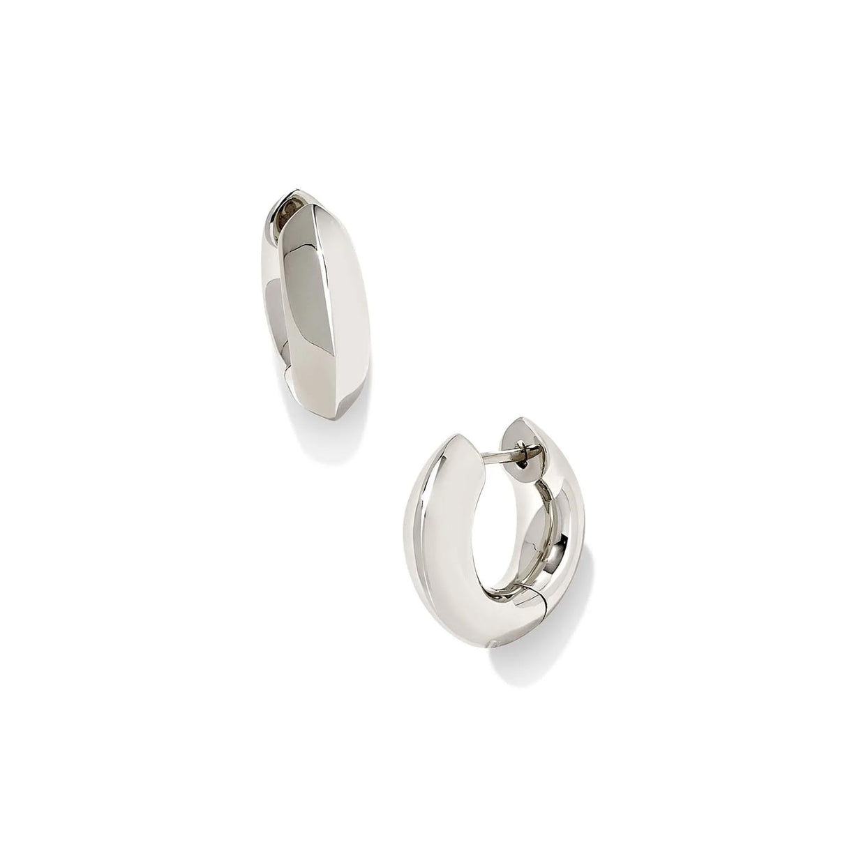Kendra Scott Mikki Metal Huggie Earring, Rhodium Plated Brass, Fashion Jewelry for Women
