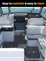 FOCEAN Boat Flooring EVA Foam Boat Decking Marine Mat Non-Slip Self-Adhesive Flooring Sheet for Motorboat Kayak Surfboard Garden Floor Swimming Pools, 94.5''x 47.2'', Dark Grey with Black Lines