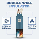 IRON °FLASK Camping & Hiking Hydration Canteens - Narrow Straw Lid & Boot - Leak Proof Vacuum Insulated Stainless Steel - Hot & Cold Double Walled Sports Water Bottle - Dream Sunset, 24 Oz