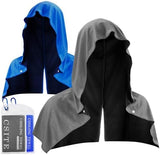 2 Pack Cooling Hoodie Towels, Instant Cooling Towels for Neck and Face, UPF 50 Sun Protection, Ice Towel for Hot Weather, Head Towel for Sports, Camping, Cycling & More Activities