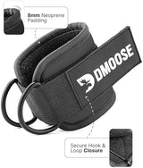 DMoose Fitness Ankle Straps for Cable Machines - One Size Fit with Premium Padding, Glute Kickback Ankle Strap for Women & Men, Cable Attachments for Gym, Booty Workouts, Leg Extension & Hip Abductors