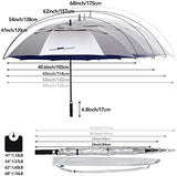 G4Free 47/54/62/68 Inch UV Protection Golf Umbrella Auto Open Vented Double Canopy Oversize Extra Large Windproof Sun Rain Umbrellas