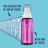 Brita Hard-Sided Plastic Premium Filtering Water Bottle, BPA-Free, Reusable, Replaces 300 Plastic Water Bottles, Filter Lasts 2 Months or 40 Gallons, Includes 1 Filter, Orchid - 36 oz.