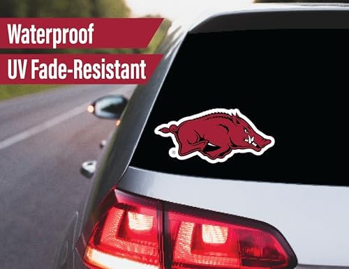 Arkansas Razorbacks Stickers (14 Piece) University of Arkansas Gifts for Men Football Fans for Car Laptop Water Bottle + 2 Large Car Decals, 10 Water Bottle Size, 2 Keyboard Size