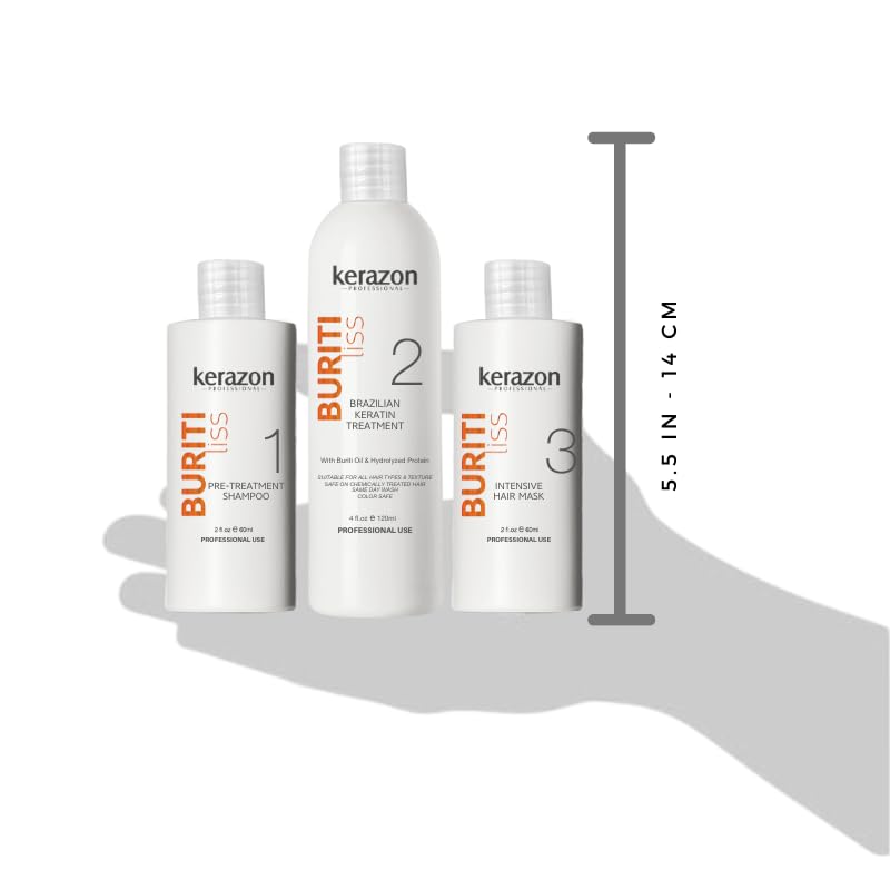 Clarifying Shampoo with Brazilian Keratin Treatment and Intensive Hair Mask KIT Tratamiento de Keratina Alisado 120ml. Packaging may vary.