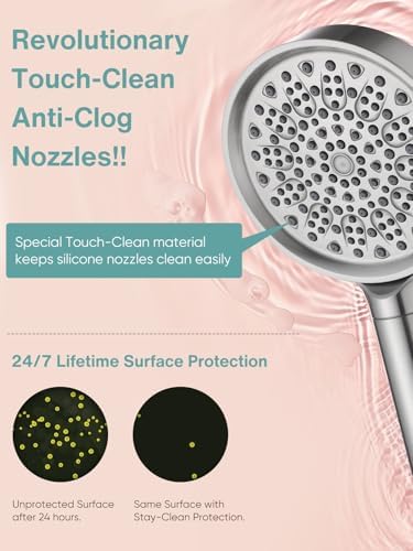 Cobbe Filtered Shower Head with Handheld, 6 Spray Modes, Water Softener Filters - Remove Chlorine, Reduce Dry Skin - Brushed Nickel