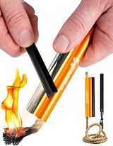 Fire Starter Survival Tool - All-in-One Flint and Steel Fire Starter Kit - Ferro Rod Fire Starter with 36" Waterproof Tinder Wick Rope and Steel Fire Striker - Patented Firestarter | Prepared4X