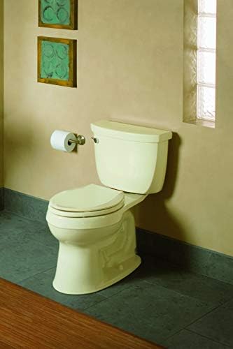 KOHLER K-4636-96 Cachet Quiet Close Elongated Toilet Seat, Slow Close Lid and Seat, Grip-Tight Bumpers and Installation Hardware, Biscuit