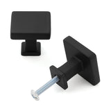 KOOFIZO 10 Pack Black Cabinet Knobs Matte Black Drawer Knobs K08 Square Single Hole Cabinet Pulls for Cabinets Drawer Dresser Cupboard Bedroom Closet Bathroom Vanity