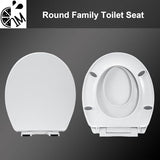 Round Toilet Seat with Toddler Seat Built In, 3X Slow Close FOR BOTH TODDLER & ADULT Seats, Potty Training Toilet Seat, No Wiggle and Easy to Install, Detachable Toddler Seat for Longterm Usage, White