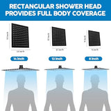 Shower Head,8”Rain Shower Head with Handheld Spray Combo and Adjustable Extension Arm/3-Way Flow Regulator/Shower System,High Pressure Rain Fall Hose,Matt Black