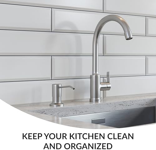 Soap Dispenser for Kitchen Sink(Brushed Nickel),Stainless Steel Countertop Dish Soap Dispenser Pump with 47 '' Extension Tube kit