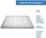 DreamLine SlimLine 32 in. D x 60 in. W x 2 3/4 in. H Right Drain Single Threshold Shower Base in White, DLT-1132602