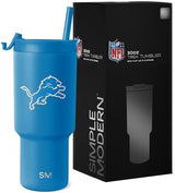 Simple Modern Officially Licensed NFL Detroit Lions 30 oz Tumbler with Flip Lid and Straws | Insulated Cup Stainless Steel | Gifts for Men Women | Trek Collection | Detroit Lions