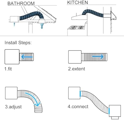 4-Inch Dryer Vent Hose 26FT, Flexible Aluminum Duct with 2 Clamps, Heavy-Duty Four Layer Protection for HVAC Ventilation and Exhaust