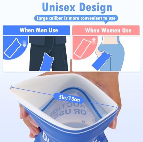 Disposable Urine Bags 900ML 8/12/24 Pieces, Emergency Portable Pee Bags for Women Men, Travel Urinal Bag, Unisex Urinal Toilet Bag for Road Trips Camping Hiking Traffic Jams