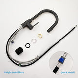 Havin Black Kitchen Faucet with Pull Down Sprayer, High Arc Stainless Steel Material, with cUPC Ceramic Cartridge,Without Deck Plate,Fit for 1 Kitchen or Laundry or Bar Sink Faucet,Matte Black