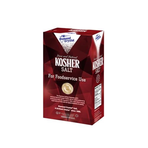 Diamond Crystal Kosher Salt – Full Flavor, No Additives and Less Sodium - Pure and Natural Since 1886 (Restuarant Pack) - 3 Pound Box
