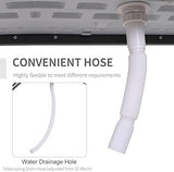 Outsunny 4FT Portable Folding Fish Fillet Cleaning Table Camping Picnic Ice Party Desk with Sink