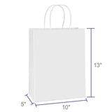 BagDream Kraft Paper Bags with Handles 10x5x13 Inch White 100 Pack Bulk