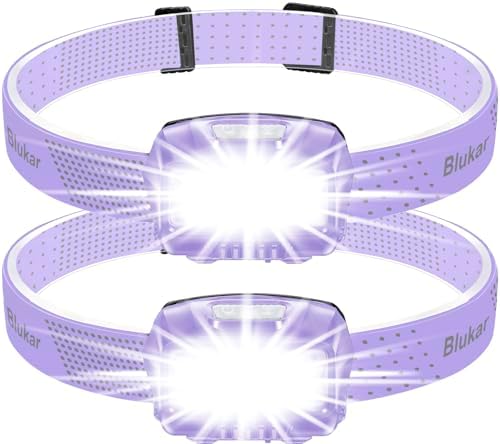 LED Headlamp,2000L Super Bright Rechargeable Headlight Flashlight with White&Red Light 2 Pack - Motion Sensor,Dimmable Brightness,8 Modes,Spotlight&Floodlight,IPX5 Waterproof for Camping-Purple