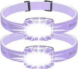 LED Headlamp,2000L Super Bright Rechargeable Headlight Flashlight with White&Red Light 2 Pack - Motion Sensor,Dimmable Brightness,8 Modes,Spotlight&Floodlight,IPX5 Waterproof for Camping-Purple