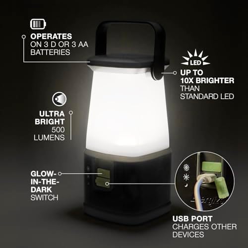 ENERGIZER LED Camping Lantern 360 PRO, IPX4 Water Resistant Tent Light, Ultra Bright Battery Powered Lanterns for Camping, Outdoors, Emergency Power Outage