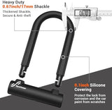 Sportneer Bike Lock: Heavy Duty Anti Theft Bike U Lock with 5ft Security Steel Cable - 17mm Shackle Bicycle U-Locks with Keys & Sturdy Mounting Bracket for Road, Mountain, Electric & Folding Bike