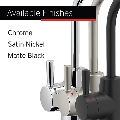 InSinkErator Stainless Steel Tank, HC250MBLK-SS HOT250 System, 2-Handle Drinking Faucet in Matte Black with 2/3-Gallon, Filter-Compatible Instant Hot/Cold Water Dispenser