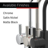 InSinkErator Stainless Steel Tank, HC250MBLK-SS HOT250 System, 2-Handle Drinking Faucet in Matte Black with 2/3-Gallon, Filter-Compatible Instant Hot/Cold Water Dispenser