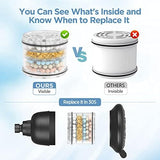 Filtered Shower Head Matte Black- High Pressure Shower Head with filter for Hard Water - Rain Shower Head Water Softener - Luxury 7 Settings Adjustable Water Filter Showerhead (Matte Black)