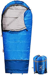 REDCAMP Kids Mummy Sleeping Bag for Camping, 3 Season Cold Weather Sleeping Bag Fit Boys,Girls & Teens, Blue/Rose Red