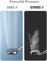 Shower Head with Handheld High Pressure Multi-Function 7 modes, Built-in Power Wash to Clear Tub, Tile & Pets, 5” High Flow Hand Held Rain Showerhead with Extra Long Hose and Adjustable Bracket
