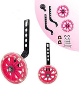 training wheels flash mute wheel bicycle stabiliser mounted Kit compatible for bikes of 12 14 16 18 20 Inch， 1 Pair