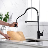 Kitchen Faucet Head Replacement Black, with 15 Adapters Plastic Pull Down Faucet Spray Head, 3 Modes Pull Out Kitchen Sink Sprayer Nozzle, Matte Black