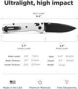 Benchmade - Mini Bugout 533 Folding Knife with White Givory Handle (533BK-1)