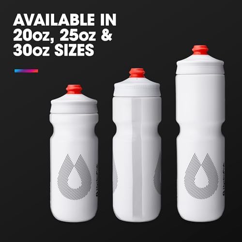 HydraPak Breakaway Surge Lightweight Bike Water Bottle 2-Pack (20oz, 25oz, 30oz) - High Flow, Cycling & Sports Squeeze Bottle