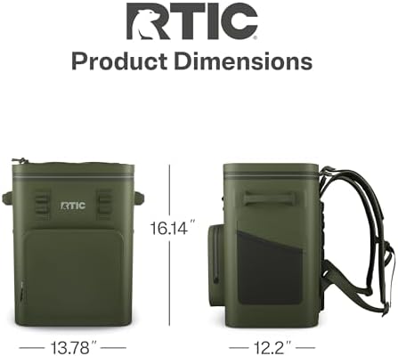 RTIC 24 Can Ultra-Tough Backpack Cooler, Insulated, Waterproof, Leak Proof, Portable Floating Bag for Beverage, Drink, Lunch, Outdoor, Beach, Car, Camping, Picnic, Fishing, Boat