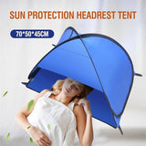 Beach Sun Shelters, Instant Sun Shade Canopy Head PopUp Canopy Automatic Shade Tent for Camping, Portable Windproof Waterproof with Mobile Phone Stand with Tent Nails, with Breathable Mesh, 70cm
