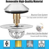 Bathtub Drain Stopper,Pop Up Tub Stopper Bottom with Drain Hair Catcher,Bathtub Plug and Cover with Strainer,Universal for 1.45 to 1.8in Drain Hole,Replaces Lift & Turn, Tip-Toe or Trip Lever