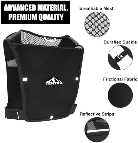 Running Phone Holder Vest with 500ml/17oz Running Water Bottle | Waterproof Phone Pouch Reflective Vest | 8 Pockets, Lightweight Hydration | Accessories for Men & Women
