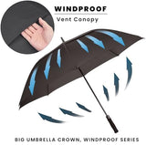 Golf Umbrella Large 62/68/72 Inch, Extra Large Oversize Double Canopy Vented Windproof Waterproof Umbrella, Automatic Open Golf Umbrella for Men and Women and Family.