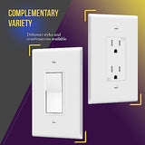 ENERLITES Decorator Light Switch or Receptacle Outlet Wall Plate, Over-Size 1-Gang 5.5" x 3.5", Unbreakable Polycarbonate Thermoplastic, UL Listed, 8831O-W-10PCS, White (10 Pack)