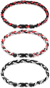 Junkin Baseball Necklaces Three Braided Rope Titanium Necklace for Team Gifts Boys Men Player Softball Fans Sports