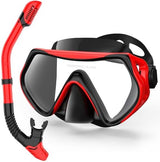 Snorkeling Gear for Adults, Dry-Top Snorkel Set Scuba Diving mask, 180°Panoramic Wide View Professional Snorkeling Gear Breathing Freely Snorkel Mask