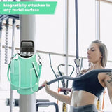 icolor Magnetic Gym Bag Water Bottle Carrier Holder with Phone Pockets & Shoulder Strap,5 Built-in Magnets Gym Bottle Pouch Sleeve,Magnetic Bag Gym Accessories Organizer for Men Women