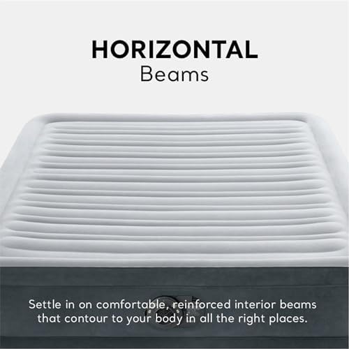 Intex Mid-Rise Air Mattress Bed with Built-in Pump, Dura-Beam Deluxe Comfort Plush, Full - Portable Luxury Travel Airbed for Adults, Camping, Guests
